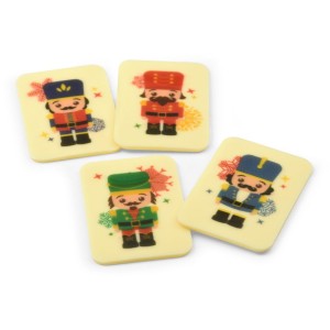 4 placchette Schiaccianoci di cioccolato bianco - 5 cm