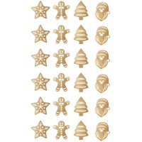 1 foglio da 24 decorazioni natalizie MonoShape Golden Touch per cioccolato
