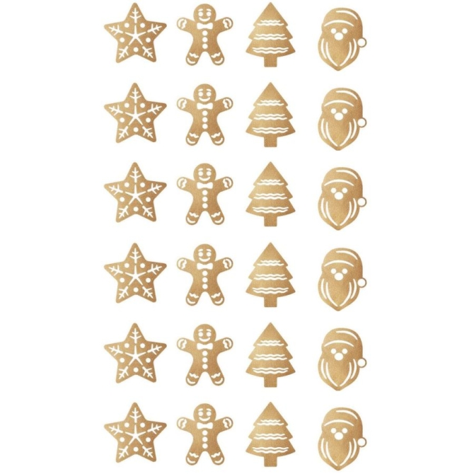 1 foglio da 24 decorazioni natalizie MonoShape Golden Touch per cioccolato 