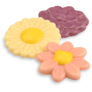 Assortimento di 3 Fiori -  3,5 cm - Cioccolato bianco