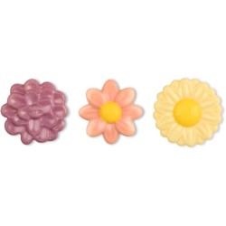 Assortimento di 3 Fiori -  3, 5 cm - Cioccolato bianco. n1