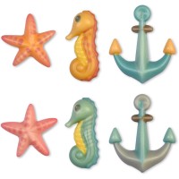 Assortimento di 3 decorazioni marine - Cioccolato bianco