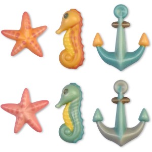 Assortimento di 3 decorazioni marine - Cioccolato bianco