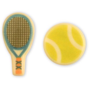 2 Decorazioni Tennis - Cioccolato Bianco