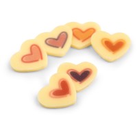 6 Mini Cuori - 1,6 cm - Cioccolato bianco