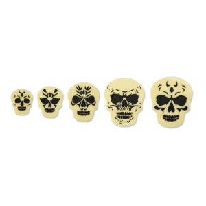 Set di 5 teschi spaventosi - Cioccolato bianco