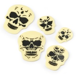 Set di 5 teschi spaventosi - Cioccolato bianco. n1