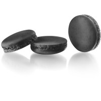 6 gusci di macaron neri - 3,5 cm - (per 3 macaron)
