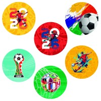 12 adesivi per biscotti a tema Coppa del Mondo di calcio (5,5 cm) - Zucchero