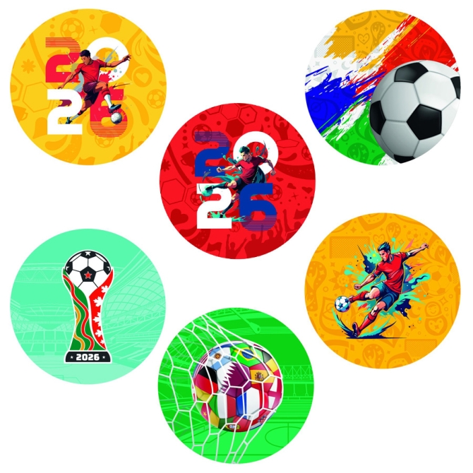 12 adesivi per biscotti a tema Coppa del Mondo di calcio (5, 5 cm) - Zucchero