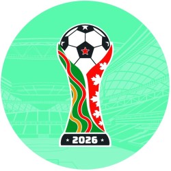 12 adesivi per biscotti a tema Coppa del Mondo di calcio (5, 5 cm) - Zucchero. n°1