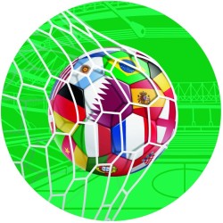 12 adesivi per biscotti a tema Coppa del Mondo di calcio (5, 5 cm) - Zucchero. n°2