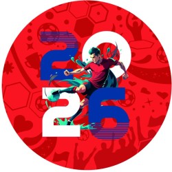 12 adesivi per biscotti a tema Coppa del Mondo di calcio (5, 5 cm) - Zucchero. n°6