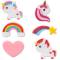6 Decorazioni Unicorno Rainbow - Zucchero images:#0