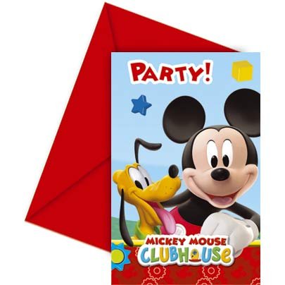 6 Inviti Mickey Party 