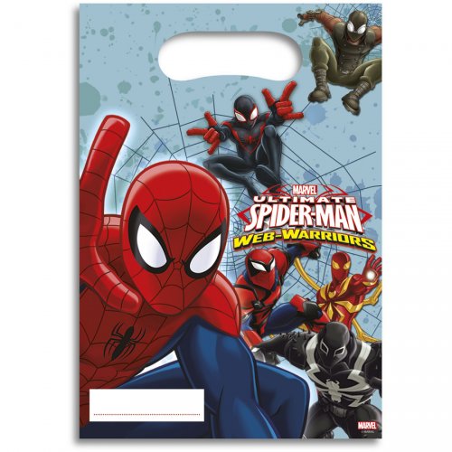 6 Sacchetti regalo Spider-Man-Web-Warriors 