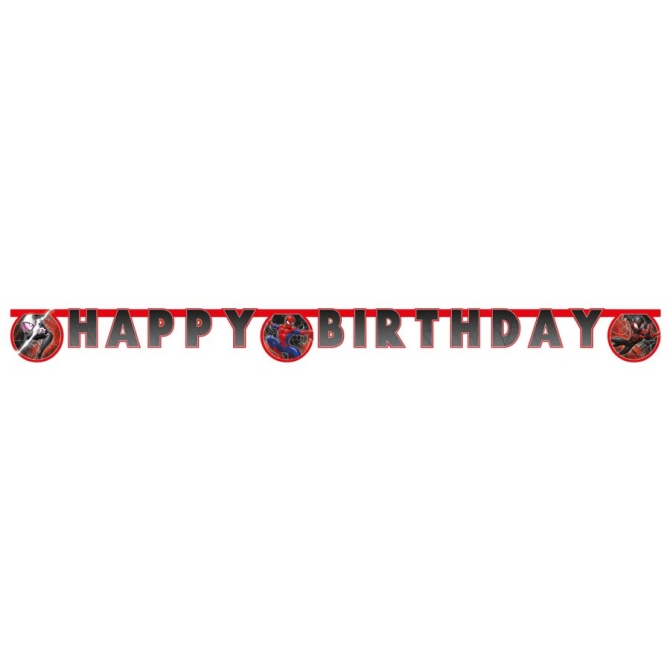 Ghirlanda di lettere Happy Birthday Spiderman World Of Webs 