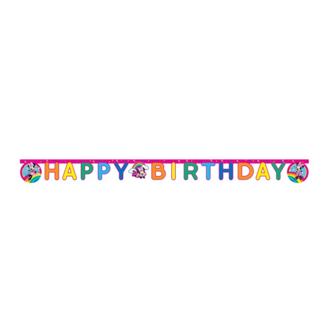 Ghirlanda di lettere Happy Birtdhay Minnie Rainbow 