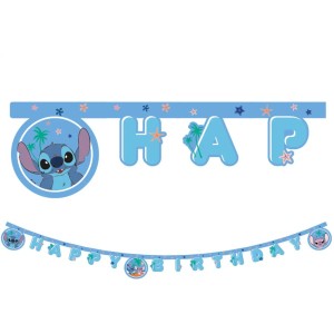 Ghirlanda di gagliardetti Happy Birthday Stitch