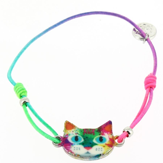 1 Bracciale in cordoncino elastico - Gatto 