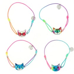 1 Bracciale in cordoncino elastico - Gatto. n2