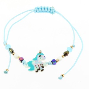 1 Bracciale in cordoncino e perline - Unicorno