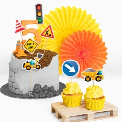 7 cake topper a tema costruzioni. n°2