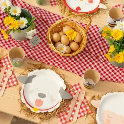 6 piattini Fattoria Pazza pecore / cani / galline. n°5