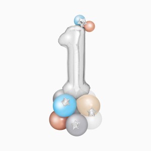 Bouquet di palloncini argentati – Numero 1