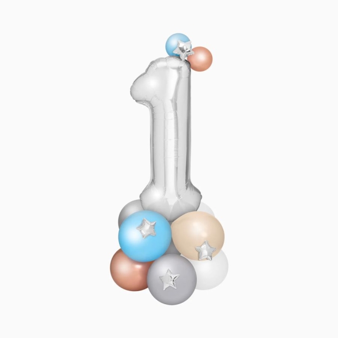 Bouquet di palloncini argentati � Numero 1 