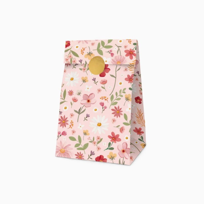 4 sacchetti regalo floreali rosa