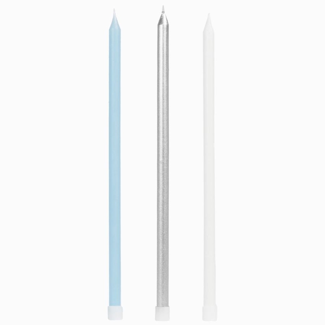 12 candele blu extra lunghe � 14, 5 cm 