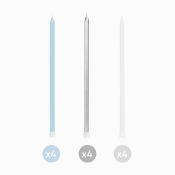 12 candele blu extra lunghe � 14, 5 cm. n�1
