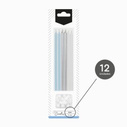 12 candele blu extra lunghe � 14, 5 cm. n�3