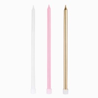 12 candele rosa extra lunghe � 14,5 cm
