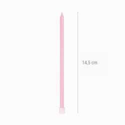 12 candele rosa extra lunghe � 14, 5 cm. n�2