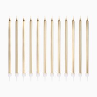 12 candele dorate extra lunghe � 14,5 cm