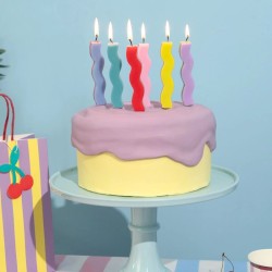 6 candele ondulate Happy Vibes � 10 cm. n�2