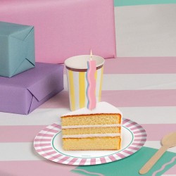 6 candele ondulate Happy Vibes � 10 cm. n�3