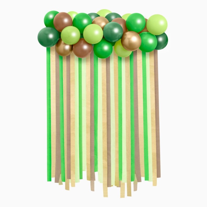 Kit per arco di palloncini e tenda verde � Dino 