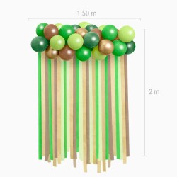 Kit per arco di palloncini e tenda verde � Dino. n�1