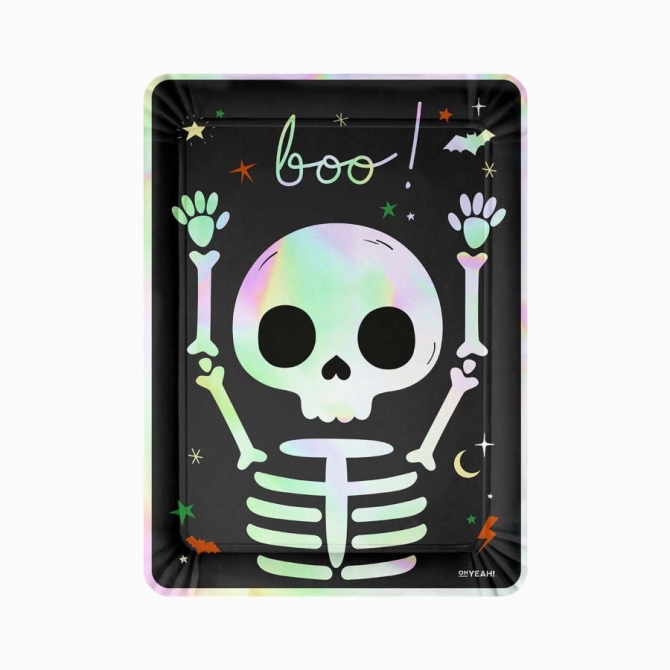Set di 2 vassoi di Halloween � Scheletro iridescente 