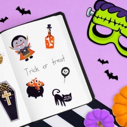 22 adesivi di Halloween con finitura metallica dorata e in rilievo. n�3
