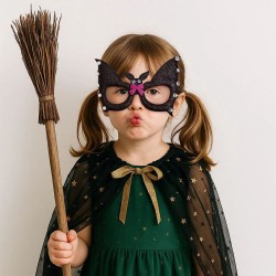 Occhiali da pipistrello di Halloween con fiocco rosa. n�2