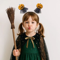 Fascia per capelli di Halloween a forma di zucca con tulle. n�1