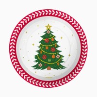 6 Piatti con Albero di Natale