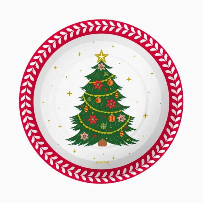 6 Piatti con Albero di Natale