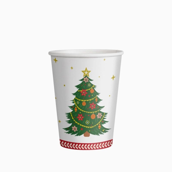 10 Bicchieri con Albero di Natale