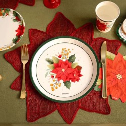 6 piatti natalizi con stelle di Natale. n�1