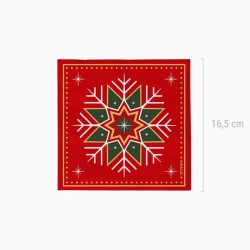 30 tovaglioli con fiocchi di neve verdi e rossi. n�3